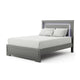 Queen Bedroom Set, Dark Gray, Metallic Gray Wood, 3 Piece Set with 2 Nightstands