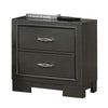 Queen Bedroom Set, Dark Gray, Metallic Gray Wood, 3 Piece Set with 2 Nightstands