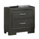 Queen Bedroom Set, Dark Gray, Metallic Gray Wood, 3 Piece Set with 2 Nightstands
