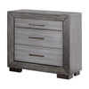 Queen Bedroom Set, Gray, Silver, Chrome Wood, 2 Piece Set with Nightstand
