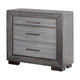 Queen Bedroom Set, Gray, Silver, Chrome Wood, 2 Piece Set with Nightstand