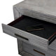 Queen Bedroom Set, Gray, Silver, Chrome Wood, 3 Piece Set with 2 Nightstands