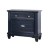 Queen Bedroom Set, Slate Blue, Nickel Wood, 2 Piece Set with Nightstand