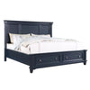 Queen Bedroom Set, Slate Blue, Nickel Wood, 2 Piece Set with Nightstand