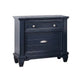 Queen Bedroom Set, Slate Blue, Nickel Wood, 2 Piece Set with Nightstand