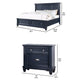 Queen Bedroom Set, Slate Blue, Nickel Wood, 2 Piece Set with Nightstand