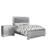 2-Piece Queen Bedroom Set – Silver Finish Bed & Matching Nightstand