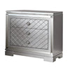 2-Piece Queen Bedroom Set – Silver Finish Bed & Matching Nightstand