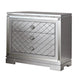 2-Piece Queen Bedroom Set – Silver Finish Bed & Matching Nightstand