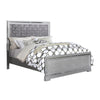 2-Piece Queen Bedroom Set – Silver Finish Bed & Matching Nightstand