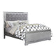 2-Piece Queen Bedroom Set – Silver Finish Bed & Matching Nightstand
