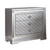 2-Piece Queen Bedroom Set – Silver Finish Bed & Matching Nightstand