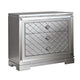 2-Piece Queen Bedroom Set – Silver Finish Bed & Matching Nightstand