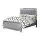 2-Piece Queen Bedroom Set – Silver Finish Bed & Matching Nightstand
