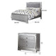 2-Piece Queen Bedroom Set – Silver Finish Bed & Matching Nightstand