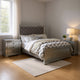 2-Piece Queen Bedroom Set – Silver Finish Bed & Matching Nightstand