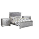 3-Piece Queen Bedroom Set – Silver Finish Bed & Matching Nightstand