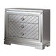 3-Piece Queen Bedroom Set – Silver Finish Bed & Matching Nightstand