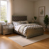 3-Piece Queen Bedroom Set – Silver Finish Bed & Matching Nightstand