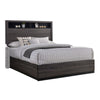 Queen Bedroom Set in Gray & Black Wood – 2 Piece Set with Nightstand