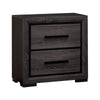 Queen Bedroom Set in Gray & Black Wood – 2 Piece Set with Nightstand