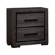 Queen Bedroom Set in Gray & Black Wood – 2 Piece Set with Nightstand