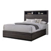 Queen Bedroom Set in Gray & Black Wood – 2 Piece Set with Nightstand