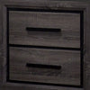 Queen Bedroom Set in Gray & Black Wood – 2 Piece Set with Nightstand