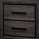 Queen Bedroom Set in Gray & Black Wood – 2 Piece Set with Nightstand