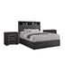 Queen Bedroom Set in Gray & Black Wood – 3 Piece Set with 2 Nightstands