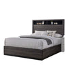 Queen Bedroom Set in Gray & Black Wood – 3 Piece Set with 2 Nightstands