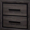Queen Bedroom Set in Gray & Black Wood – 3 Piece Set with 2 Nightstands