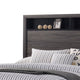 Queen Bedroom Set in Gray & Black Wood – 3 Piece Set with 2 Nightstands