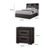 Queen Bedroom Set in Gray & Black Wood – 3 Piece Set with 2 Nightstands