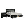 Queen Bedroom Set, Black, Silver Wood, 2 Piece Set with Nightstand
