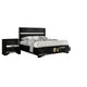 Queen Bedroom Set, Black, Silver Wood, 2 Piece Set with Nightstand