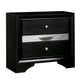 Queen Bedroom Set, Black, Silver Wood, 2 Piece Set with Nightstand