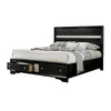 Queen Bedroom Set, Black, Silver Wood, 2 Piece Set with Nightstand