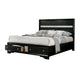 Queen Bedroom Set, Black, Silver Wood, 2 Piece Set with Nightstand