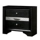 Queen Bedroom Set, Black, Silver Wood, 2 Piece Set with Nightstand