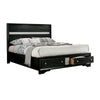 Queen Bedroom Set, Black, Silver Wood, 2 Piece Set with Nightstand