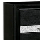 Queen Bedroom Set, Black, Silver Wood, 3 Piece Set with 2 Nightstands