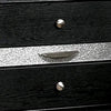 Queen Bedroom Set, Black, Silver Wood, 3 Piece Set with 2 Nightstands