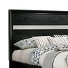 Queen Bedroom Set, Black, Silver Wood, 3 Piece Set with 2 Nightstands