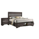 Queen Bedroom Set in Gray & Silver with Brown Wood Accents – 2 Piece Set with Nightstand