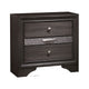 Queen Bedroom Set in Gray & Silver with Brown Wood Accents – 2 Piece Set with Nightstand