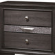 Queen Bedroom Set in Gray & Silver with Brown Wood Accents – 2 Piece Set with Nightstand