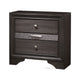 Queen Bedroom Set in Gray & Silver with Brown Wood Accents – 3 Piece Set with 2 Nightstands