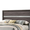 Queen Bedroom Set in Gray & Silver with Brown Wood Accents – 3 Piece Set with 2 Nightstands