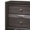 Queen Bedroom Set in Gray & Silver with Brown Wood Accents – 3 Piece Set with 2 Nightstands